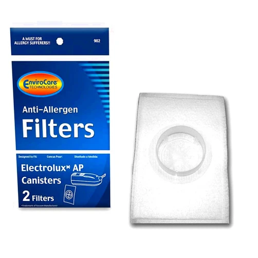 EnviroCare 2 Premium Replacement Anti Allergen Vacuum Filters for Electrolux Canister and Aerus AP100, White, 2 Count