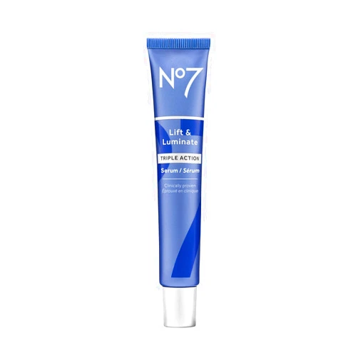 No7 Lift & Luminate Triple Action Face Serum - Collagen Peptide Anti-Wrinkle + Brightening Emblica & Vitamin C Serum + Pro Retinol Skin Firming Hyaluronic Acid & Hibiscus (50ml)