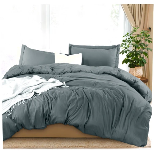 Utopia Bedding Duvet Cover Queen Size - 1 Duvet Cover with 2 Pillow Shams - 3 Pieces Bedding Duvet Cover with Zipper Closure - Soft Brushed Microfiber, 90 X 90 Inches (Queen, Grey)