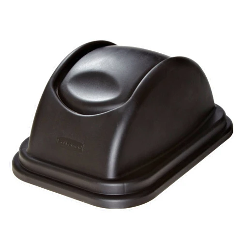 Rubbermaid Commercial Products Swing Top Wastebasket Lid, Compatible with 41QT/10.25G RCP Wastebaskets, Polypropylene, Black, Lid Only