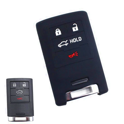 ECOiNVA for Chevrolet Corvette Silicone Car Key Shell Case Auto Key Cover (Black)
