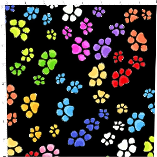 Loralie Designs Go Paws Black Fabric by The Yard for Quilting