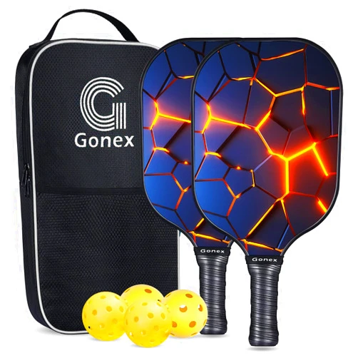 Gonex Pickleball Paddles, USAPA Approved Graphite Pickleball Rackets with Comfort Grip, Carbon Fiber Pickleball Set of 2/4 Paddles with 4 Balls, Portable Carry Bag