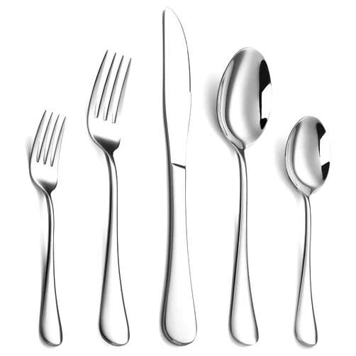 WYT Silverware Set, 30-Piece Stainless Steel Modern Flatware Set for 6, Cutlery Utensils Knives/Forks/Spoons Service for 6, Mirror Polished, Dishwasher Safe
