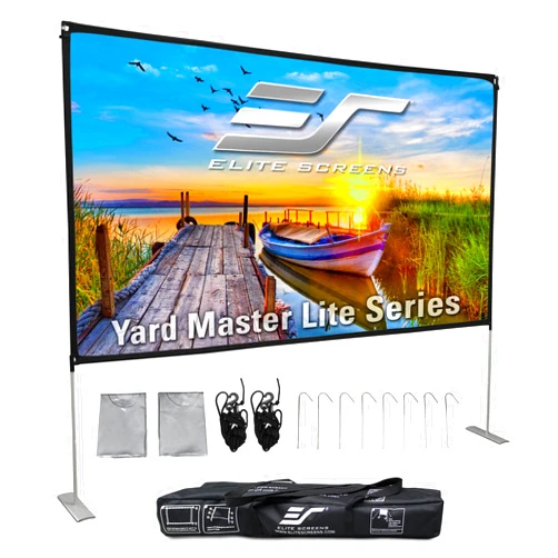 Elite Screens Yard Master Lite, 125-inch Outdoor Projector Screen 16:9 Double Sided Wrinkle-Free Foldable Portable Indoor Movie Projection Screen, | US Based Company 2-Year Warranty,OMS125HLITE