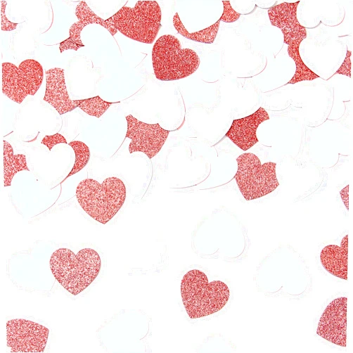 Lasting Surprise Rose-Gold Pink White Heart Confetti - 200pcs Engagement Wedding Baby Shower Bachelorette Mothers Day Valentines Birthday Party Table Decoration Glitter Paper Decor Lasting Surprise