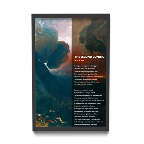 Generic Ready to Hang in A4 Frame - W. B. Yeats Poem Print - The Second Coming - Heaven/Hell Painting - Art Photo Poster Gift