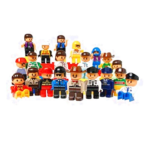 Constructive Playthings 20 pc. Posable People for Preschool-Sized Building Bricks