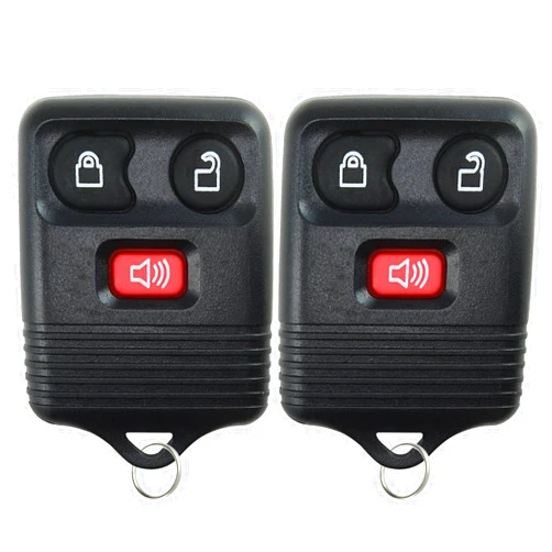 KeylessOption 2 Keyless Option Replacement Keyless Entry Remote Control Key Fob Clicker Transmitter 3 Button - Black