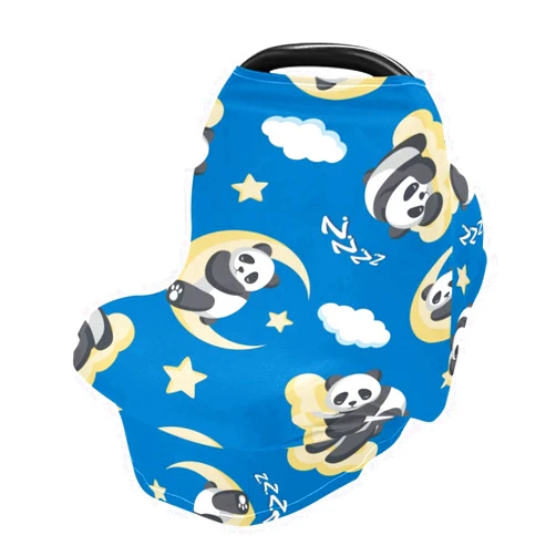 xigua Cute Cartoon Panda Baby Car Seat Covers, Breathable Breastfeeding Covers - Car Seat Covers for Babies, Multi-use Nursing Cover