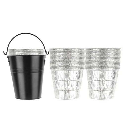 Firsgrill 30Pack Liners & 1 Pack Black Bucket for Mostly Wood Pullet Grill or Smoker Grease Catch Holder