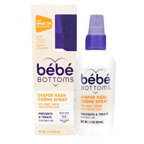 TARO Bébé Bottoms Baby Diaper Rash Cream Spray, No-Rub Touch Free Application for Sensitive Skin (50 ml)