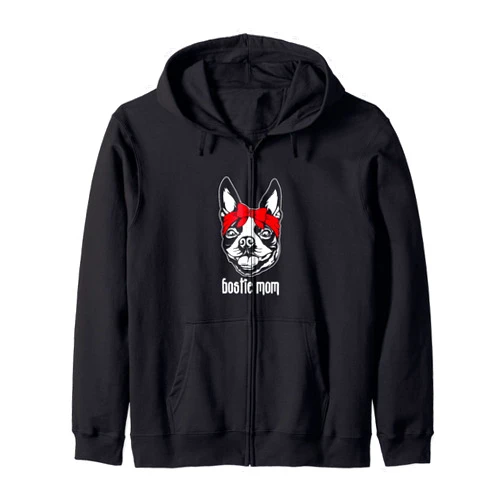 Pet Lover Bostin Terrier Owner Gift Bostie Mom Boston Terrier Dogs Pet Lover Zip Hoodie