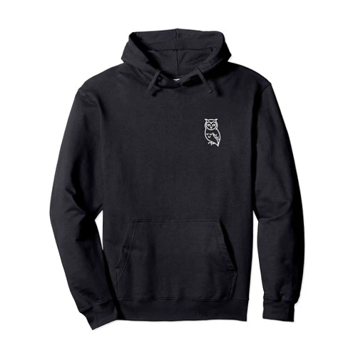 The Pocket Patch Badge Apparel Co Owl Bird Badge Patch Line Art Icon Outline Gift Pullover Hoodie