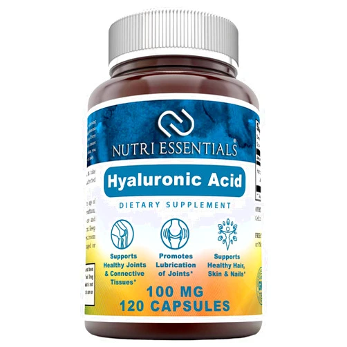 Nutri Essentials Hyaluronic Acid Dietary Supplement - 100 mg 120 Capsules (Non-GMO) - The Best Supplements for Joint Health, Skin Care & More*