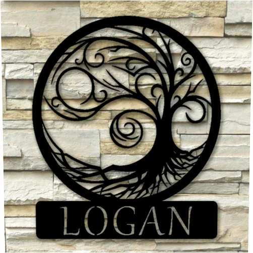 Sea Biscuit Metal Designs Personalized Tree of Life II Monogram by Sea Biscuit Metal Designs