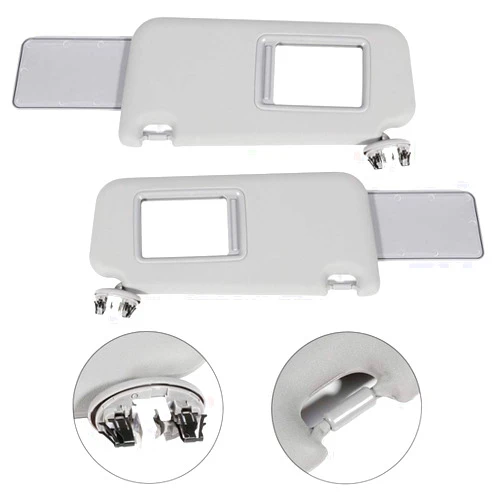 SCITOO Left & Right Sides Sun Visor Assembly fit for 2006-2013 for Toyota for RAV4 with Sunroof (Gray)