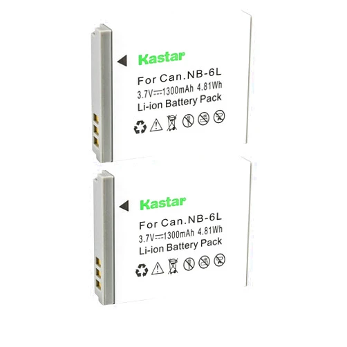 Kastar 2-Pack NB-6L Battery Replacement for NEZINI 2 Charging Mode Mini Kids Camera, Full HD 1080P 36MP Vlogging Camera for Kids, 16X Zoom Compact Pocket Camera Point, Shoot Camera for Kids Beginners