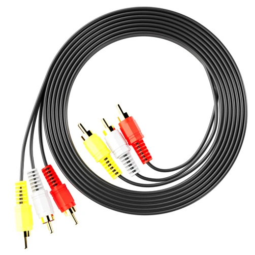 PANPEO RCA Cables, 3RCA Cable Audio Video 24K Gold Plated Connecting Audio Video Components AV Male to Male Cable for Home Theater amp, Television,Stereo Systems - 5ft