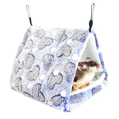 PINVNBY Rat Hammock Bed Soft Guinea Pig Hideout Bed Hanging & Washable Hamster Toy Ferret Cage Accessories for Squirrel Sugar Glider Chinchilla Rat (Purple)