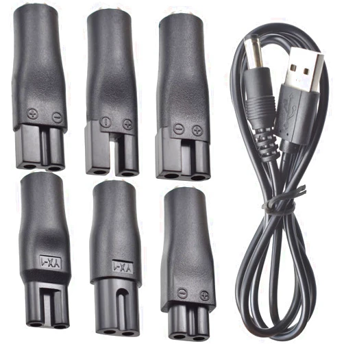 BOEEA 7 PCS Power Cord 5V Replacement Charger USB adapter Suitable for Electric Hair Clippers, Beard trimmers, Shavers, Beauty Instruments, Desk Lamps, Purifiers.
