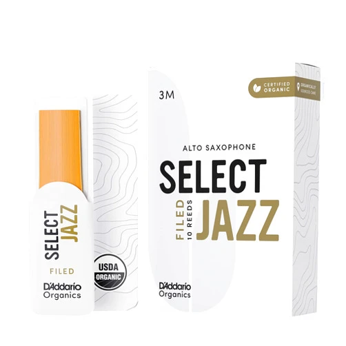 Rico D'Addario Select Jazz Filed Alto Saxophone Sax First & Only Organic Reed-3 Medium, 5 Pack (ORSF10ASX3M)