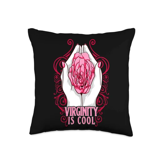Virginity Apparel Virginity Is Cool Flower Celibacy Sexual Abstinence Chastity Throw Pillow