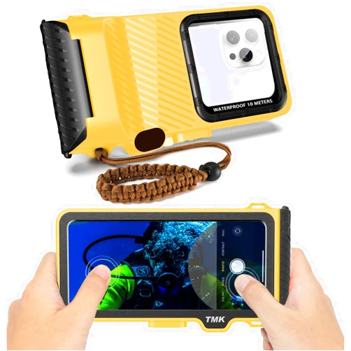 FXXXLTF 2025 Waterproof Phone Case, Professional Outdoor Diving Snorkeling Surfing Swimming Underwater Touch Screen Housing for iPhone 16 Pro Max Samsung S24 Ultra/S24 Plus No More Than 6.9 Inch Smartphones
