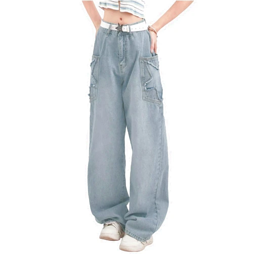Kisswow Star Jeans Cyber Y2k Cargo Pants Women Star Pants Cute Jeans for Teens
