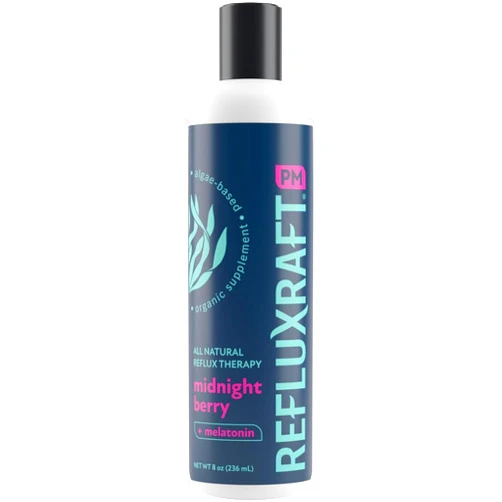 RefluxRaft PM - Acid Reflux Sleep Support with Alginate and Melatonin - A Perfect Complement or Alternative to an Acid Reflux Pillow. 47 Servings Per Bottle. Midnight Berry Flavor.