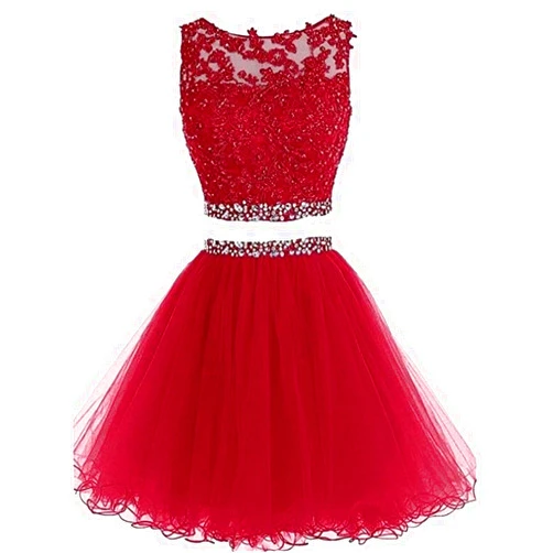 YRGERATON Homecoming Dresses Short 2 Piece Lace Appliques Graduation Gowns for Juniors