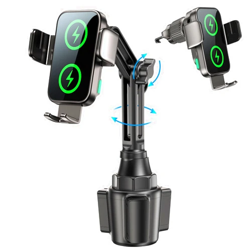 GuMosh Dual Coil 15W Cup Phone Holder Mount,Wireless Car Charger Auto-Clamping Fast Charging Vent Phone Holders for Your Car for iPhone 17/16/15,Samsung Flip S25 S24 S23 S22 Ultra