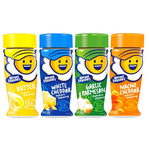 Kernel Season's Kernel Seasons 4 Pack Seasoning Kit (Butter,Garlic Parmesan,White Cheddar,Nacho Cheddar)