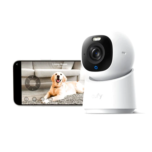 Eufy Security eufy Indoor Cam E30, Latest Generation, 4K UHD Security Camera, Pet/Dog/Baby Camera with Phone app, Color Night Vision, Human/Pet Auto Tracking, 360 Pan-Tilt, Works with Homekit