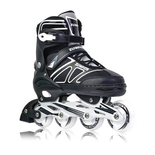 KIKSTYO Adjustable Inline Skates for Kids and Adults, Roller Skates with Featuring All Illuminating Wheels, for Girls and Boys, Men and Women Black