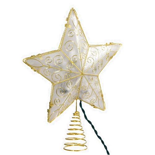 Kurt S. Adler Kurt Adler UL1881 10 Light 8.5-Inch Gold Reflector Star Treetop