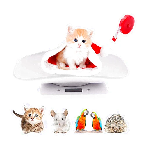 LFGKeng Digital Pet Scale, Small Animal Scale with Tape Measure, Kitchen Food Scale, Weighing Max 33lbs, Size 12