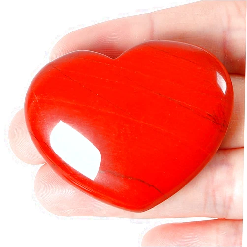 MAIBAOTA 45 mm Red Jasper Crystal Stones Heart Love Crystal Valentines Gifts for Herfriend Wife Palm Stone Reiki Crystal Gemstone Worry Stones for Anxiety