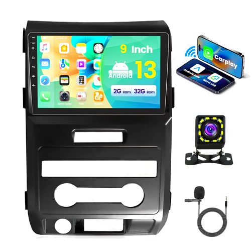 Lawyomus 9-Inch IPS Touchscreen Car Stereo for Ford F150 (2009-2014) | Android 13, 8 Core, 2+32G with Wireless CarPlay, Android Auto, GPS, AM/FM/RDS, AUX, Hi-Fi & Backup Camera
