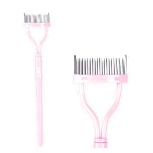 MSQ Eyelash Comb Separator MSQ Eyelash Mascara Brush and Comb Lash Separator With Comb Cover Arc Designed Cosmetic Brushes Tool Pink (1PCS)