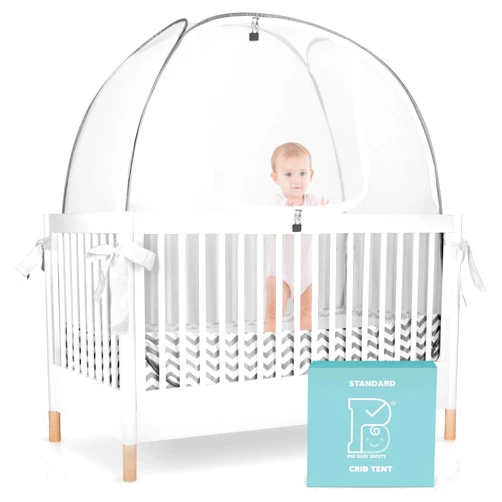 Pro Baby Safety Crib Tent to Stop Baby Climbing Out – Breathable Pop-Up Crib Net to Keep Baby in, Auto-Lock Zipper for Added Safety, Easy Install Crib Cover (Fits Standard Cribs)