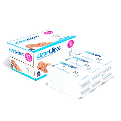 WaterWipes Baby Wipes, WaterWipes Sensitive Baby Diaper Wipes, 99.9% Water, Unscented & Hypoallergenic, for Newborn Skin, 9 Packs (540 Count) 60 Count (Pack of 9) Baby Wipes Only