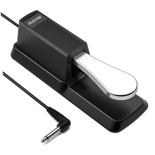 ENJOYPRO Sustain Pedal for Yamaha Keyboard, Piano Keyboard Pedal with Polarity Switch for Casio, MIDI, Roland Electronic Keyboards and Digital Pianos, 1/4 Inch Jack