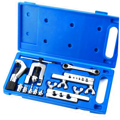 Thorstone Single Flaring Tool & Swaging Tool Kit for HVAC, Tubing, Copper Pipe Flaring with Tubing Cutter and Ratchet Wrench, 45 Degrees, Blue