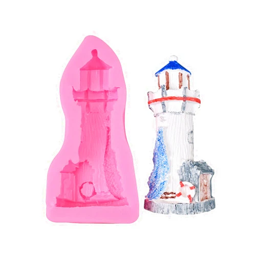 PURPLELILY Anchor-Sailboat Mold Silicone Mold for Resin Epoxy-Casting Making Lighthouse-Mold Craft Home Ornament Mold Ornament Resin Mold Deep Silicone