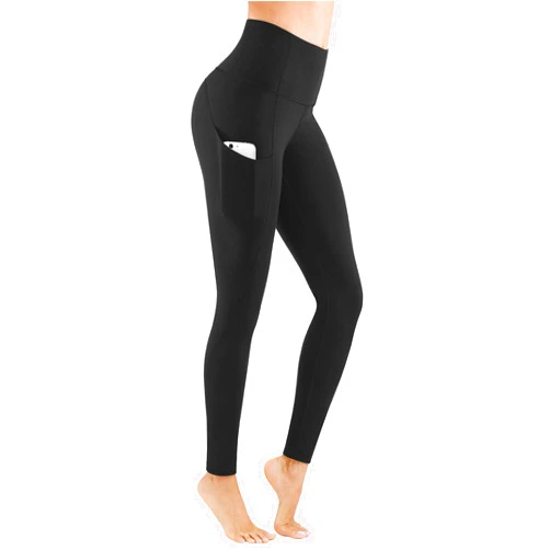 PHISOCKAT Women's High Waist Yoga Pants with Pockets, Leggings with Pockets, Tummy Control Workout Yoga Leggings