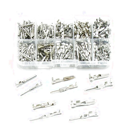 TYMXGHF Car Electrical Wire Terminal 1/1.5/1.8/2.2/2.8/3.5mm Auto Electric Connector Non-Insulated Plug Removal Male Female Crimp Pins (Color Name : 290PCS Sample)
