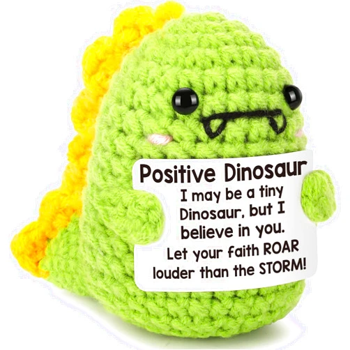 Eterfordista Mini Graduation Gifts for Friends Her Him Fathers Day Dad Gifts from Daughter Son Handmade Positive Crochet Animals Dinosaur for Women Men Inspirational Mental Health Birthday Gift Class of 2026 Decor