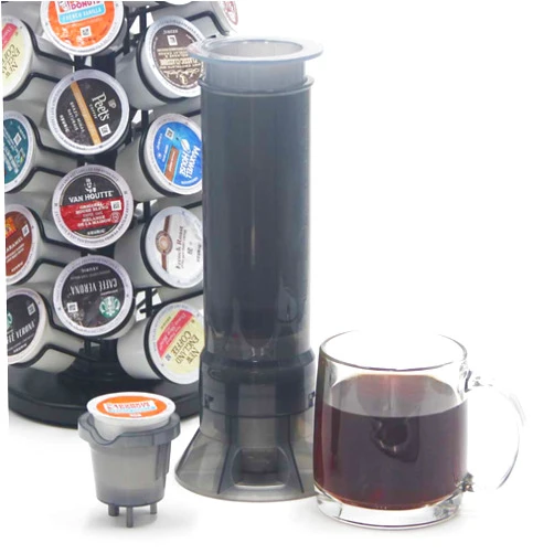 BLACKSMITH FAMILY Portable Travel Coffee Maker Press, Camping Coffee Press, Travel K Cup Coffee Maker - Instantly Makes Delicious Coffee, Compatible with K Cups and Ground Coffee, 4~12 OZ One Shot