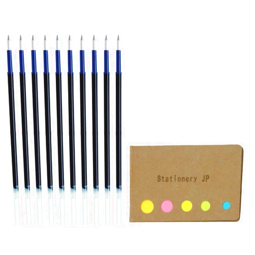 Stationery JP Pilot Acroball Advanced Ink Refill for Acroball Retractable Ballpoint Pens, Extra Fine Point 0.5mm, Black Ink, 10-pack, Sticky Notes Value Set
